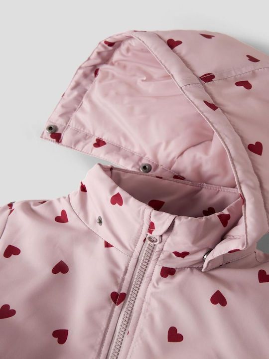 Kids Casual Short Hooded Jacket Salmon