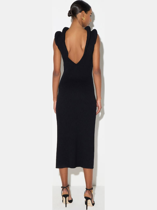 Elisabetta Franchi Knitted Dress with Tearing Black