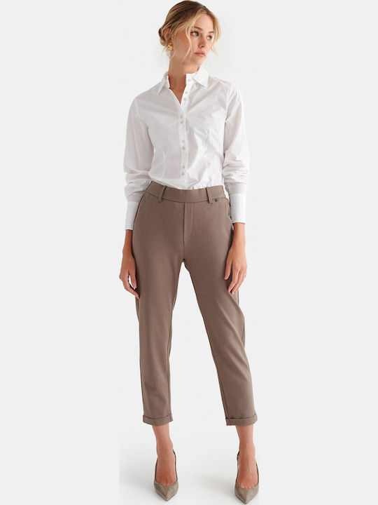 attrattivo Women's Fabric Trousers Grey attrattivo Women's Fabric Trousers Grey