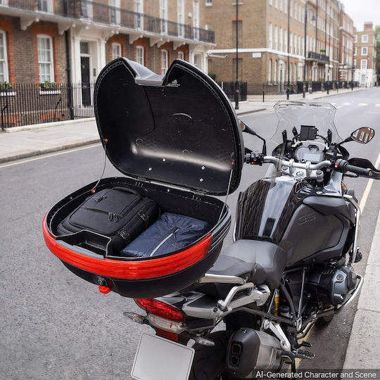 Vevor Motorrad-Topcase 30l Universell Wasserdichte Hecktasche Pp Abnehmbares Top-Box Motorrad Schloss Sicherheit & Rücken Gepäckaufbewahrung