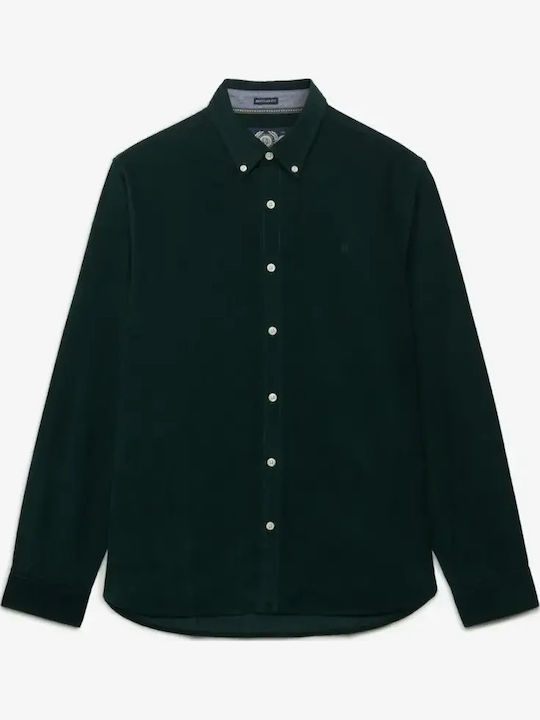 Classic Long Sleeve Corduroy Shirt in Regular Fit Eagle Green