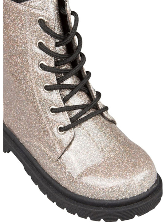 Kinderstiefel mit Schnürsenkeln Rosa