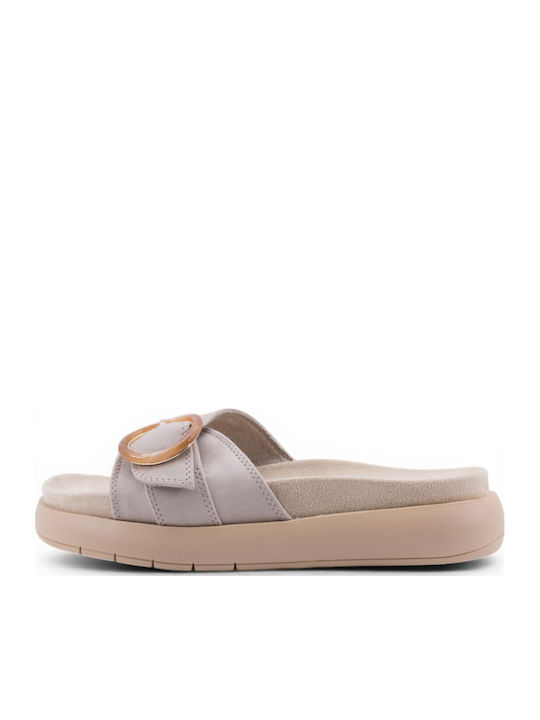 Damen Flache Sandalen Beige