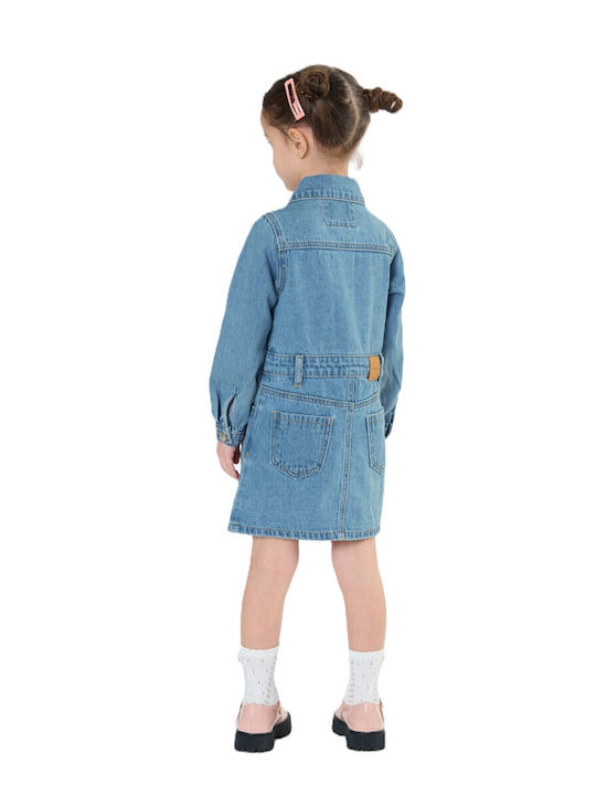 Rochie de fete din denim albastră