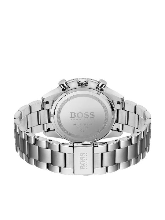 Boss Ανδρικό Ρολόι 44mm Χρονογράφος Μπαταρίας με Ασημί Ατσάλινο Μπρασελέ