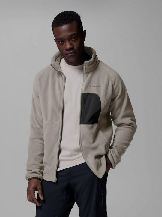 Men's Fleece Jacket Fleece Ecru Black