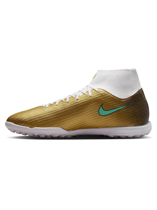 Nike Mercurial Superfly 11 Academy Kylian Mbappé TF Football Shoes with Molded Cleats Gold