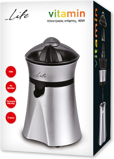 Life Vitamin Citrus Juicer Electric Juicer 40W Inox Silver