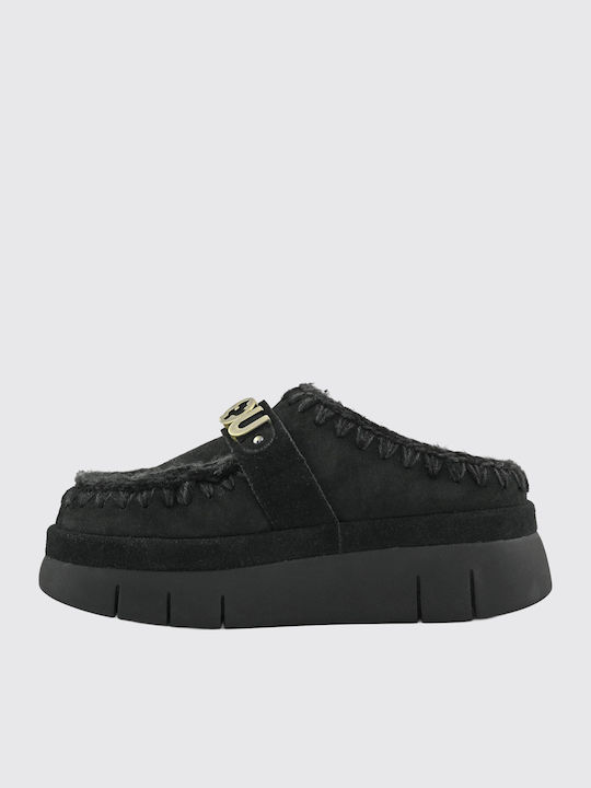 Bounce Suede Σαμπό Γυναικείες Παντόφλες Μαύρες