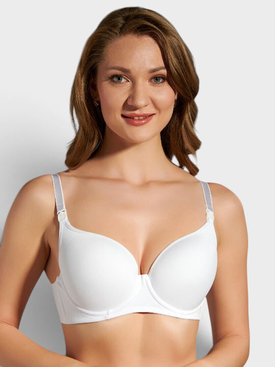 New Bra Lingerie Maternity & Nursing Bra with Clips White NB8300-36