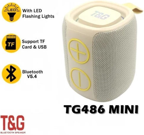 T&G TG-486 Bluetooth Lautsprecher 15W mit Betriebszeiten (maximal) bis 2 Stunden Beiges