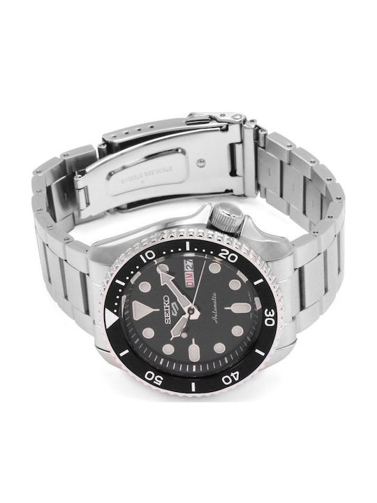 Seiko 5 Sports Ανδρικό Ρολόι 43mm Αυτόματο με Ασημί Ατσάλινο Μπρασελέ