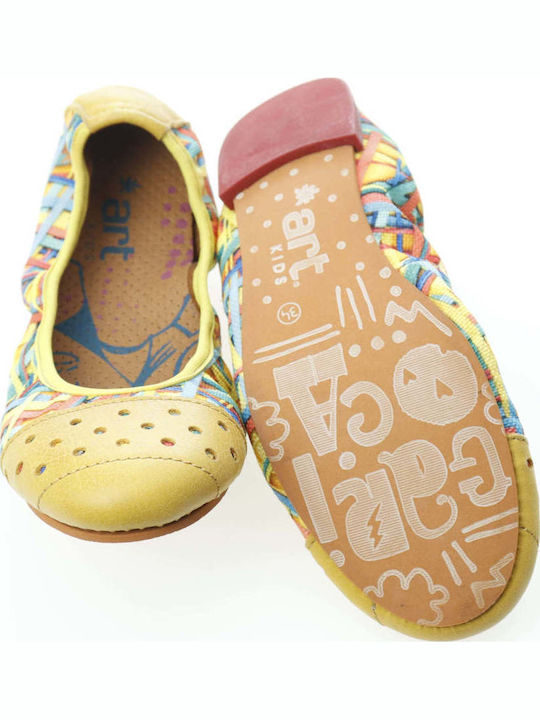 Kids Ballerinas With Hoop & Loop Closure Yellow