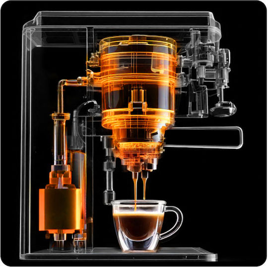 Berdsen Μηχανή Espresso 1350W Πίεσης 20bar Ασημί BD-770