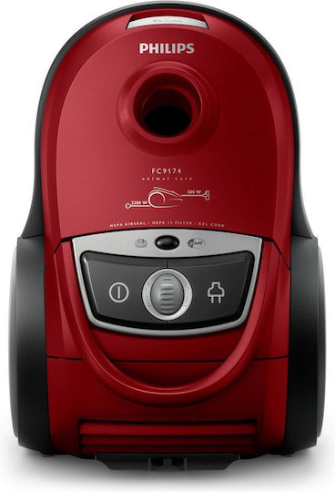 Philips Solid Vacuum 2200W with 4lt Container Red