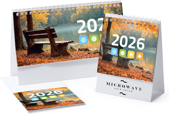 Jährliches Schreibtisch Tagebuch 2026 Weiß Spirale