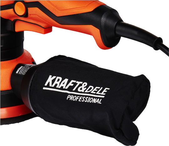 Kraft & Dele KD1695 Mașină de Șlefuit Excentrică 125mm Electrică 1200W cu Reglare a Vitezei și cu Sistem de Aspirare a Prafului
