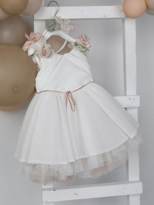Bambolino Ilektra Ecru Baptism Dress from Tulle