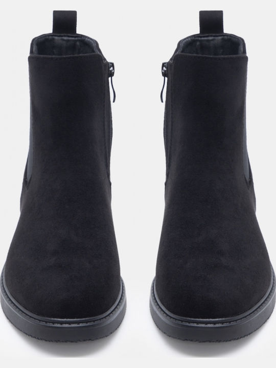 Wildleder Damen Stiefeletten Schwarz