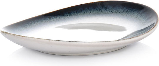 Duka Πιάτο Γλυκού Οβάλ από Πορσελάνη Λευκό 15.2x13cm