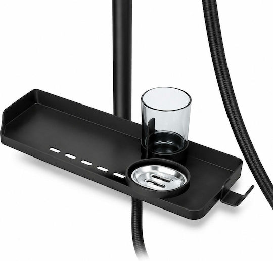 Shower Shelf Soap Cup Holder Black