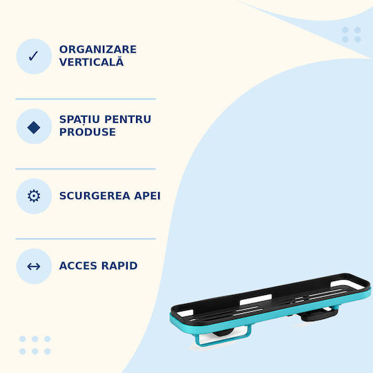 Multifunctional Shower Shelf Black-turquoise