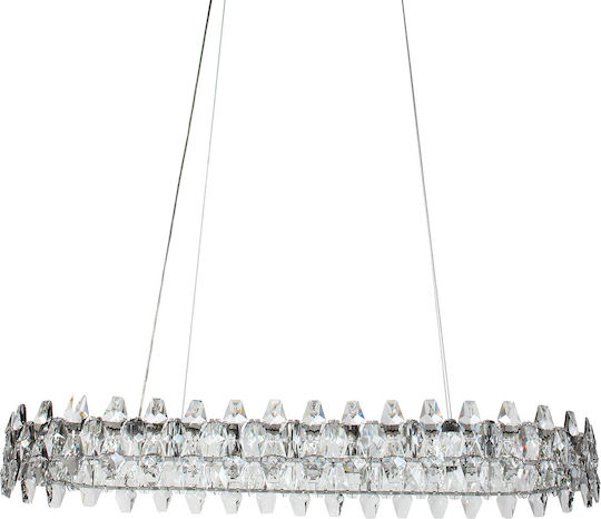 Keskor LED Smart Κρεμαστό Φωτιστικό Ασημί 77x29εκ.