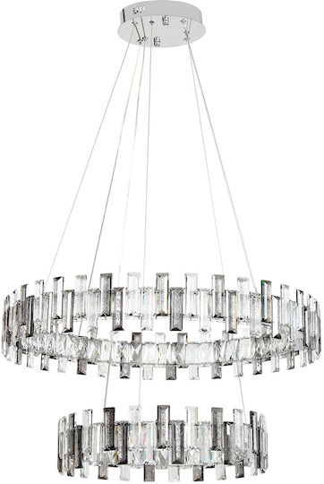 Keskor Adjustable Silver LED Ceiling Light with Crystals