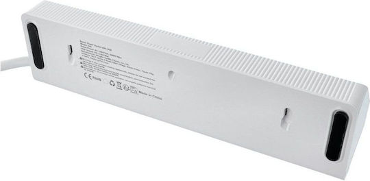 Power Strip 4 Sockets with 2 USB-A, USB-C and 2m Cable