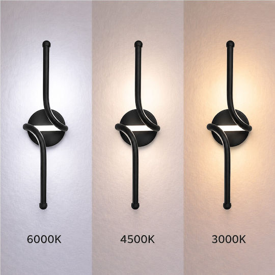 VenCore Modern Wall Lamp with Integrated LED and Adjustable White Light Black 11x14cm