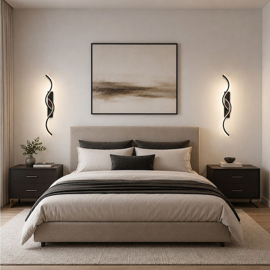 VenCore Lampa de Perete Modernă cu LED Integrat și Lumină Albă Reglabilă Neagră 8x5cm