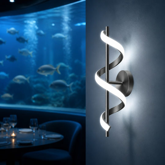 Lampă de perete modernă cu LED integrat și lumină alb cald Negru 12x40x40cm