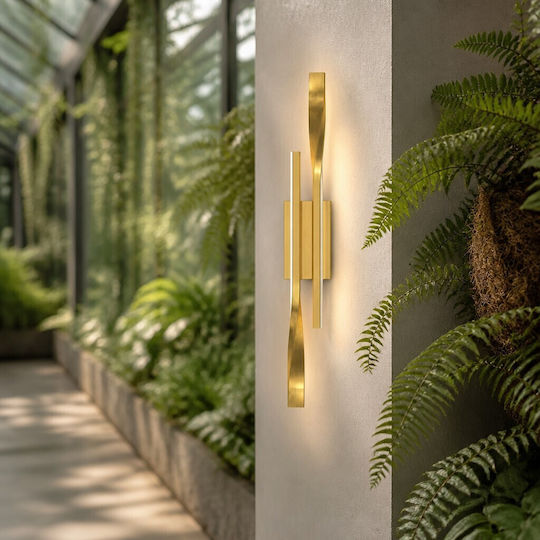 Corp de iluminat de perete modern cu LED integrat și lumină alb cald auriu 6x60x60cm