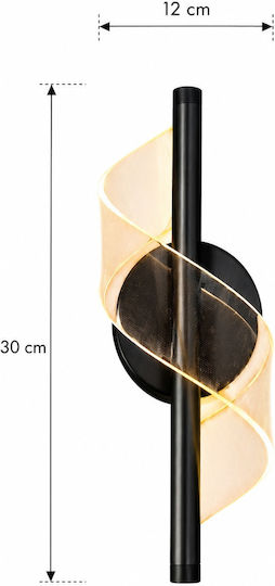 Lampă de Perete cu LED Neagră 12x30x30 cm