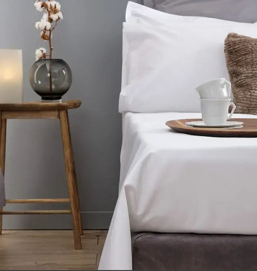 Hotel Sheet White Coki Cotton Percale 200tc 280x285