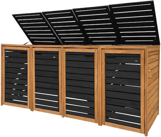 Wooden Waste Bin 4x240L Black