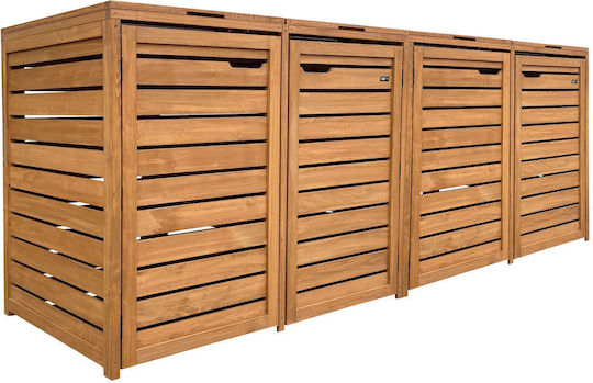 Ξύλινος Κάδος Απορριμμάτων 4x240lt Καφέ