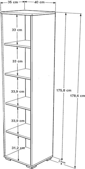 Bibliotecă Sepet-alb 40x35x178.6cm Bibliotecă Sepet-alb 40x35x178.6cm
