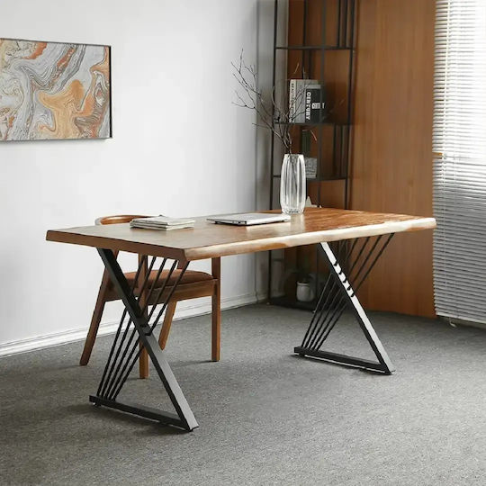 Picior Metalic de Mobilier 2 Buc 60x72cm Negru