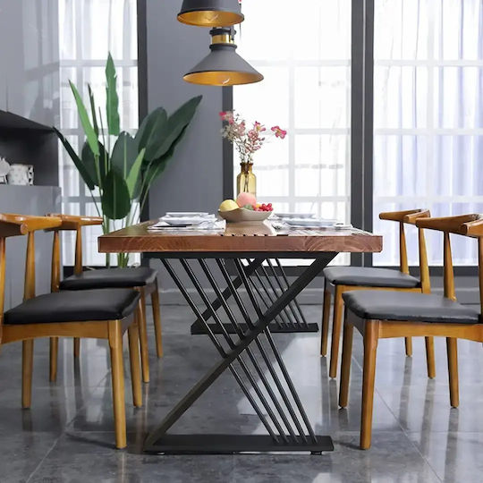 Picior Metalic de Mobilier 2 Buc 60x72cm Negru
