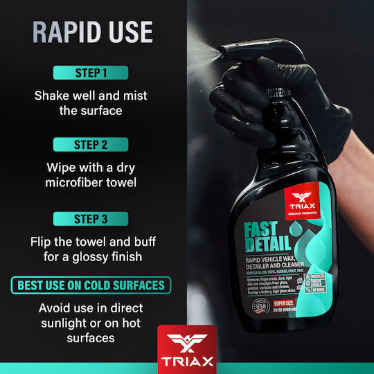 Triax Fast Detail Quick Cleaning Maintenance Solution Vehicles 680 Ml