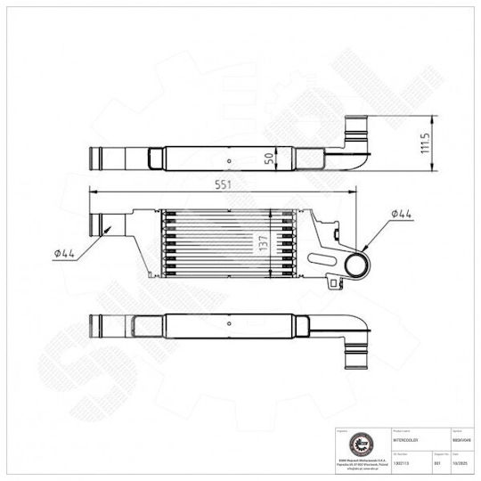 Радиатор на въздуха за пълнене Chevrolet Corsa Opel Corsa C Combo 1302113