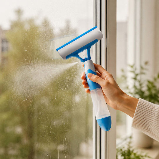Squeegee Spray Windows Mirrors White-blue
