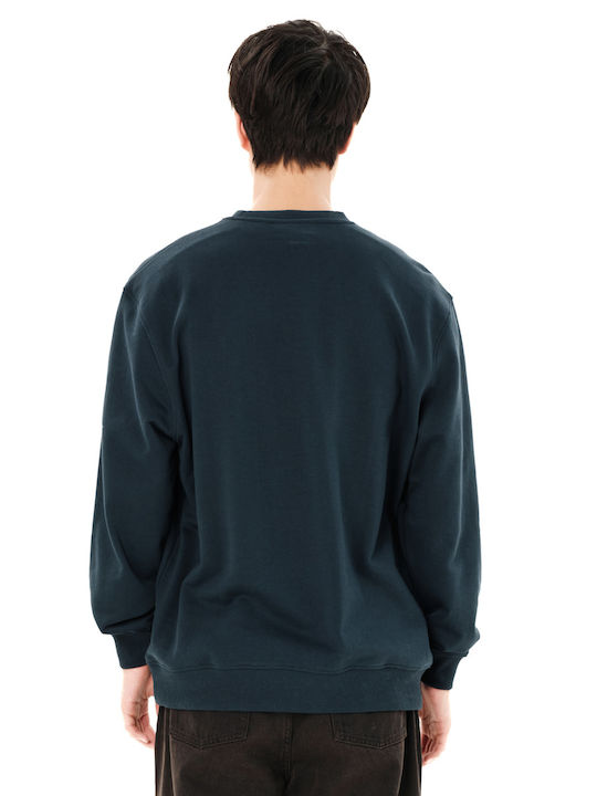 Herrenblusen Petrol Blau Rund Ausschnitt Casual