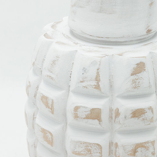 Eurolamp Dekorative Vase Hölzernes Weiß 22xY41cm