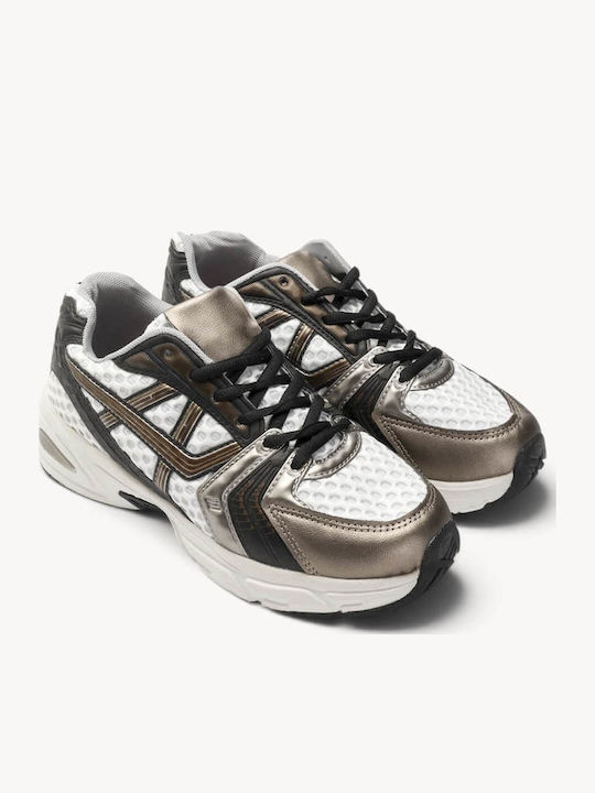 Schwarze Retro Runner Sneakers Mesh Technische Paneele