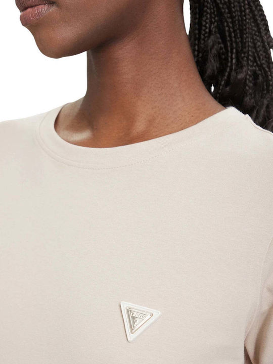 Colette Γυναικείο Crop T-shirt Μπεζ