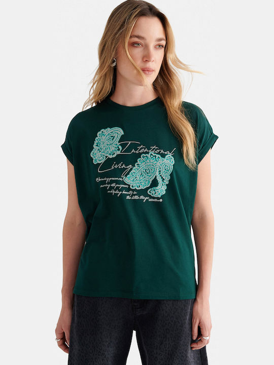 Women's Short Sleeve Blouse Green
