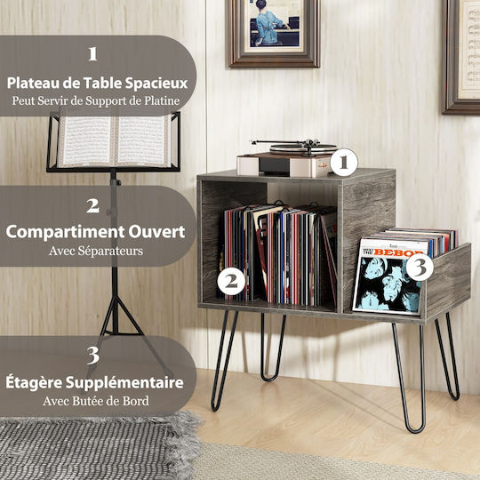 Costway Hi-Fi Furniture Grey 45x67x66cm