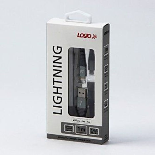 Logo Collection Cablu Braided USB-A La Lightning Argintiu 1m